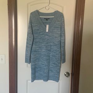 White House Black Market Light Blue Melange Sweater Dress